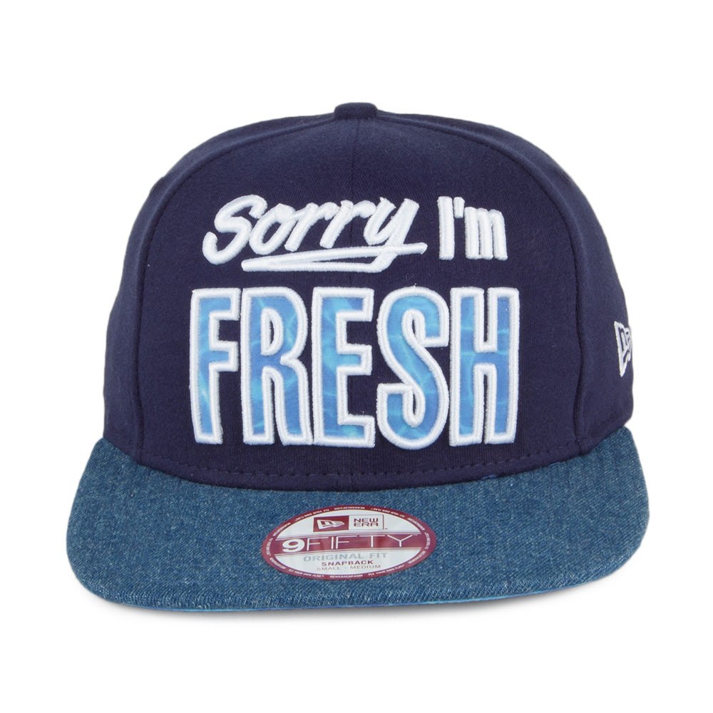 New Era 9FIFTY Sorry Im Fresh Snapback Cap - Fresh Infill - Navy-Blue