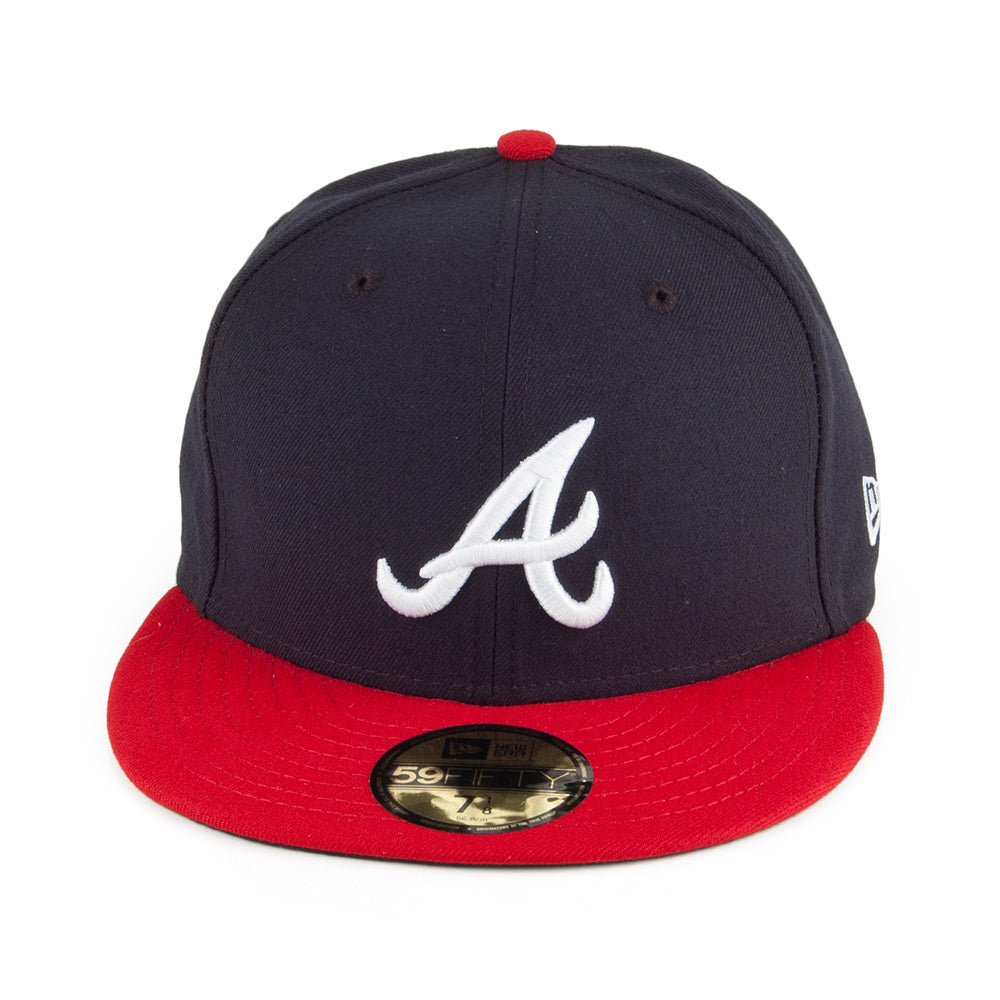 New Era 59FIFTY Atlanta Braves Baseball Cap - MLB On Field AC Perf - Navy-Red