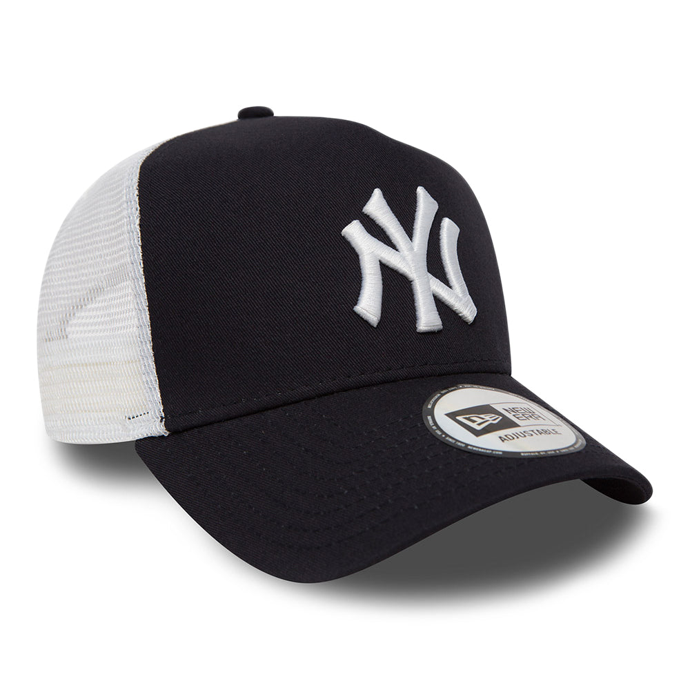 New Era New York Yankees A-Frame Trucker Cap - MLB Clean Trucker - Black