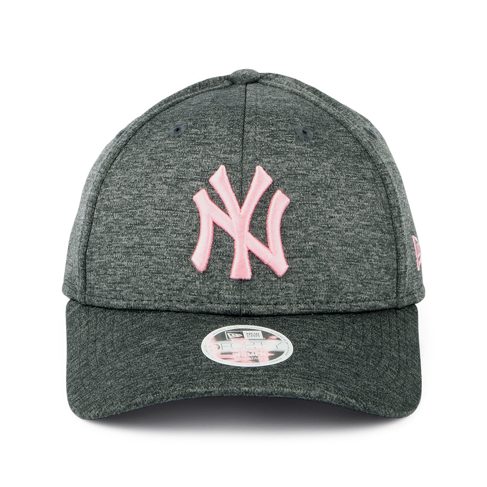 New Era Womens 9FORTY New York Yankees Baseball Cap - MLB Tech Jersey - Graphite-Pink