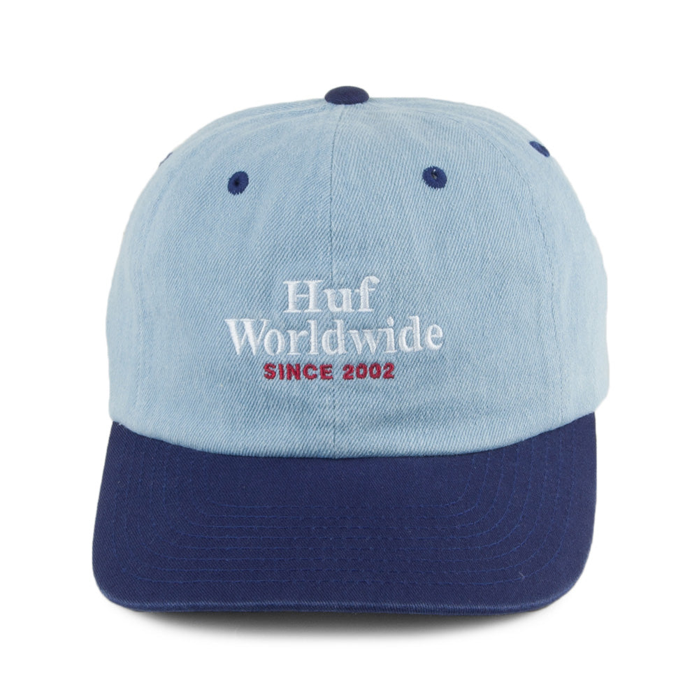 HUF Worldwide Denim 6 Panel Baseball Cap - Denim