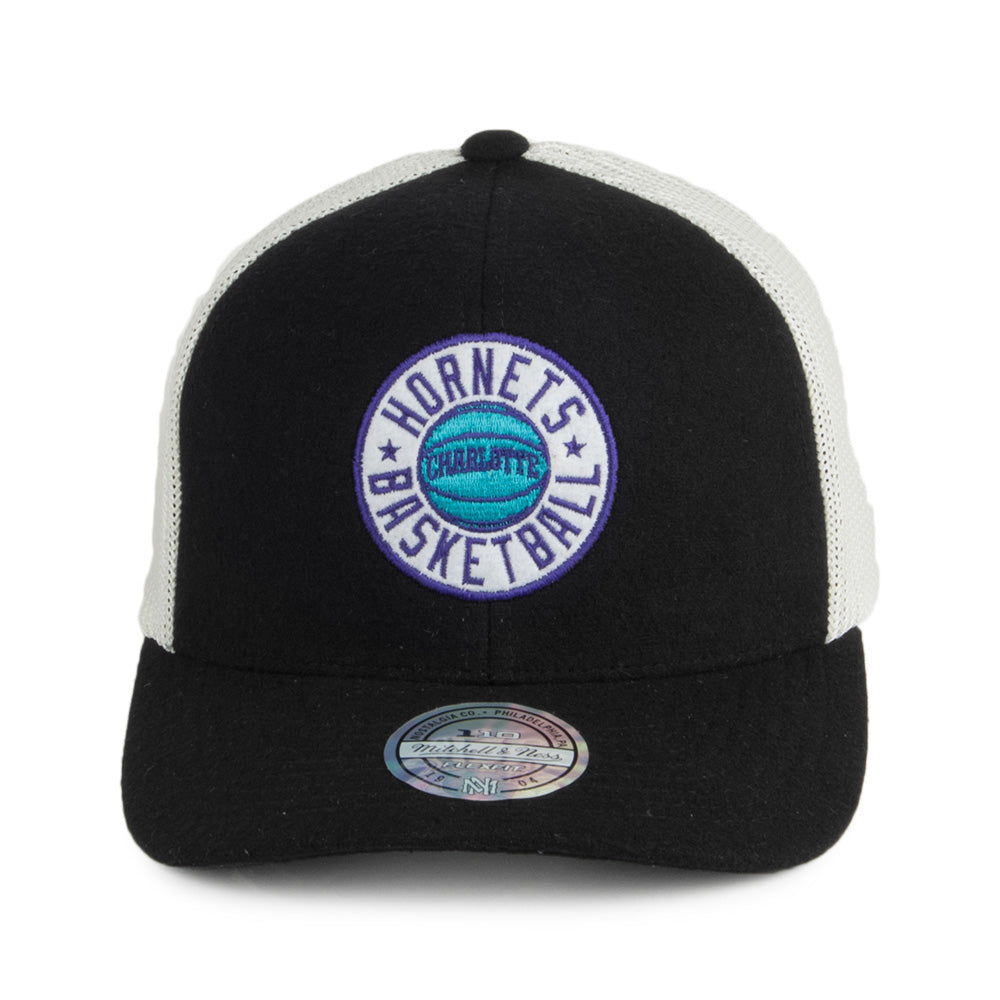 Mitchell & Ness Charlotte Hornets Trucker Cap - HWC Patch 110 - Black