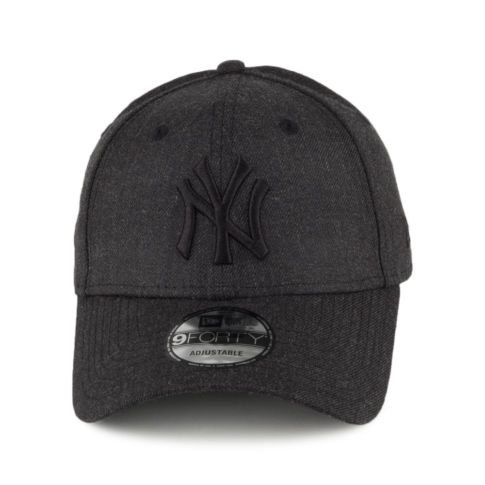 New Era Hats 9FORTY New York Yankees Baseball Cap Heather Essential - Black Heather