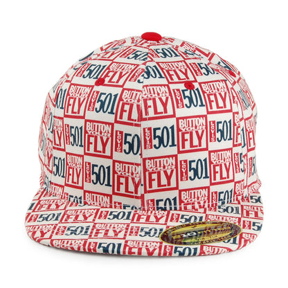 Levi's Hats 501 All Over Print Flexfit Baseball Cap - White