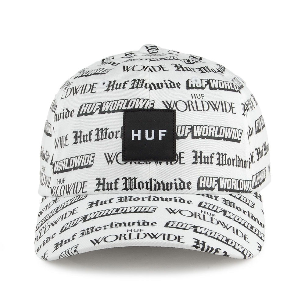 HUF Fake News Curved Visor Baseball Cap - White