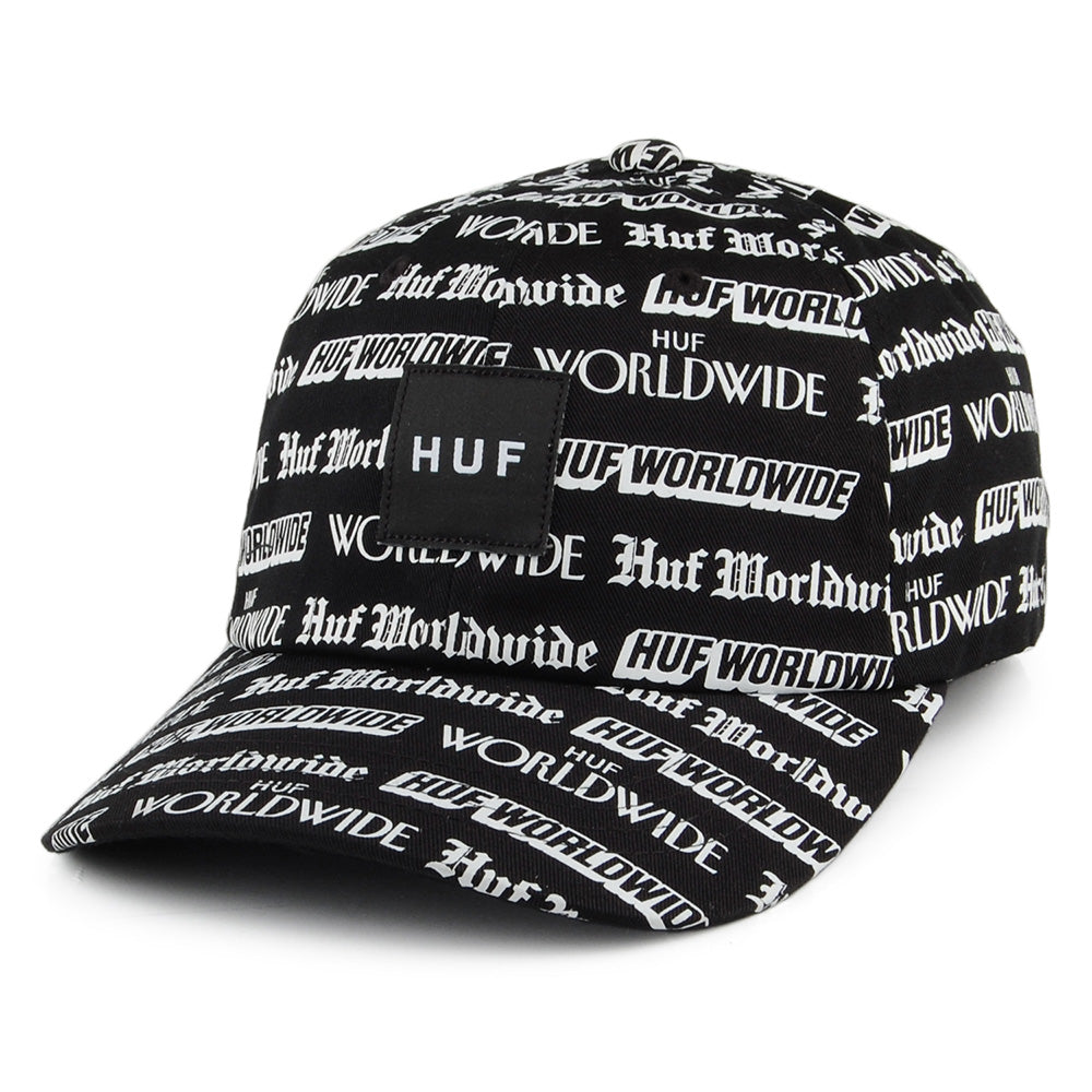 HUF Fake News Curved Visor Baseball Cap - Black