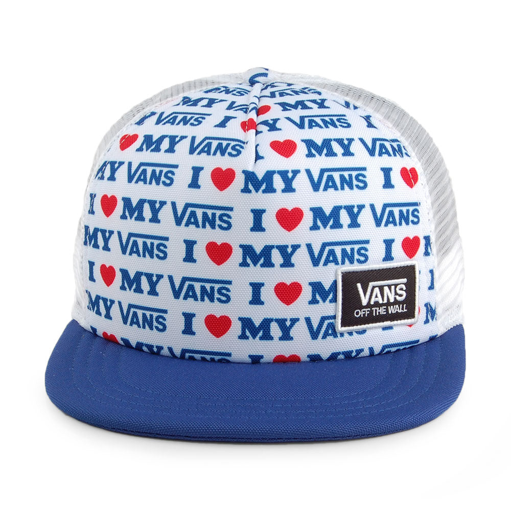 Vans Womens Beach Bound I Love My Vans Trucker Cap - White-Blue