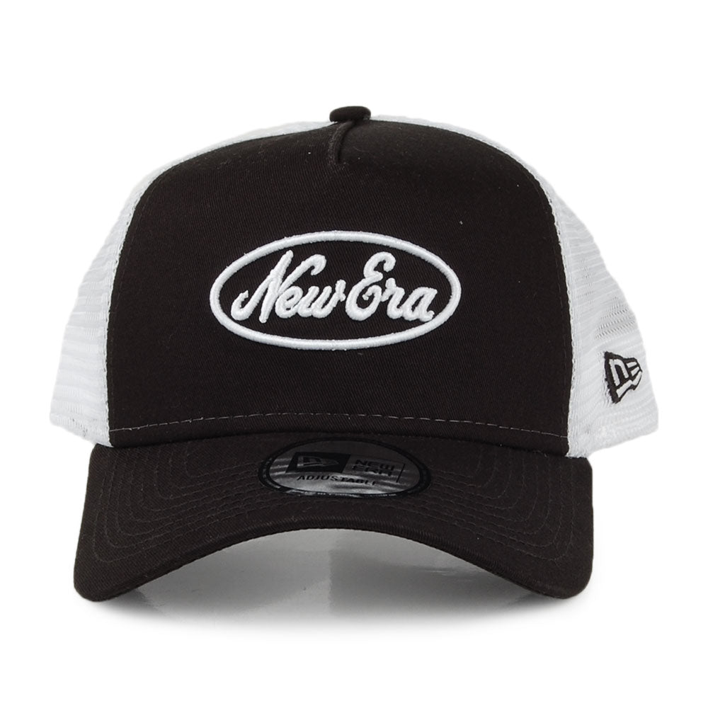 New Era Trucker Cap - Oval Script - Black