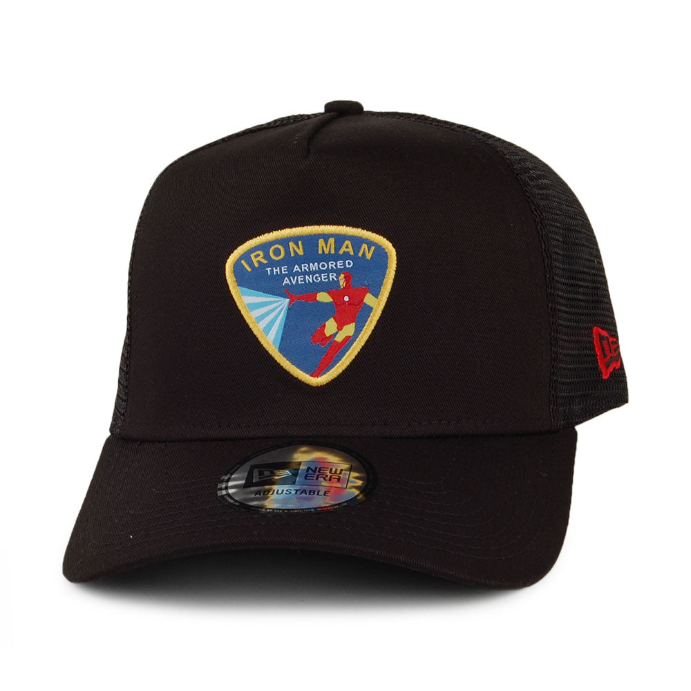 New Era Iron Man A-Frame Trucker Cap - Character Patch - Black