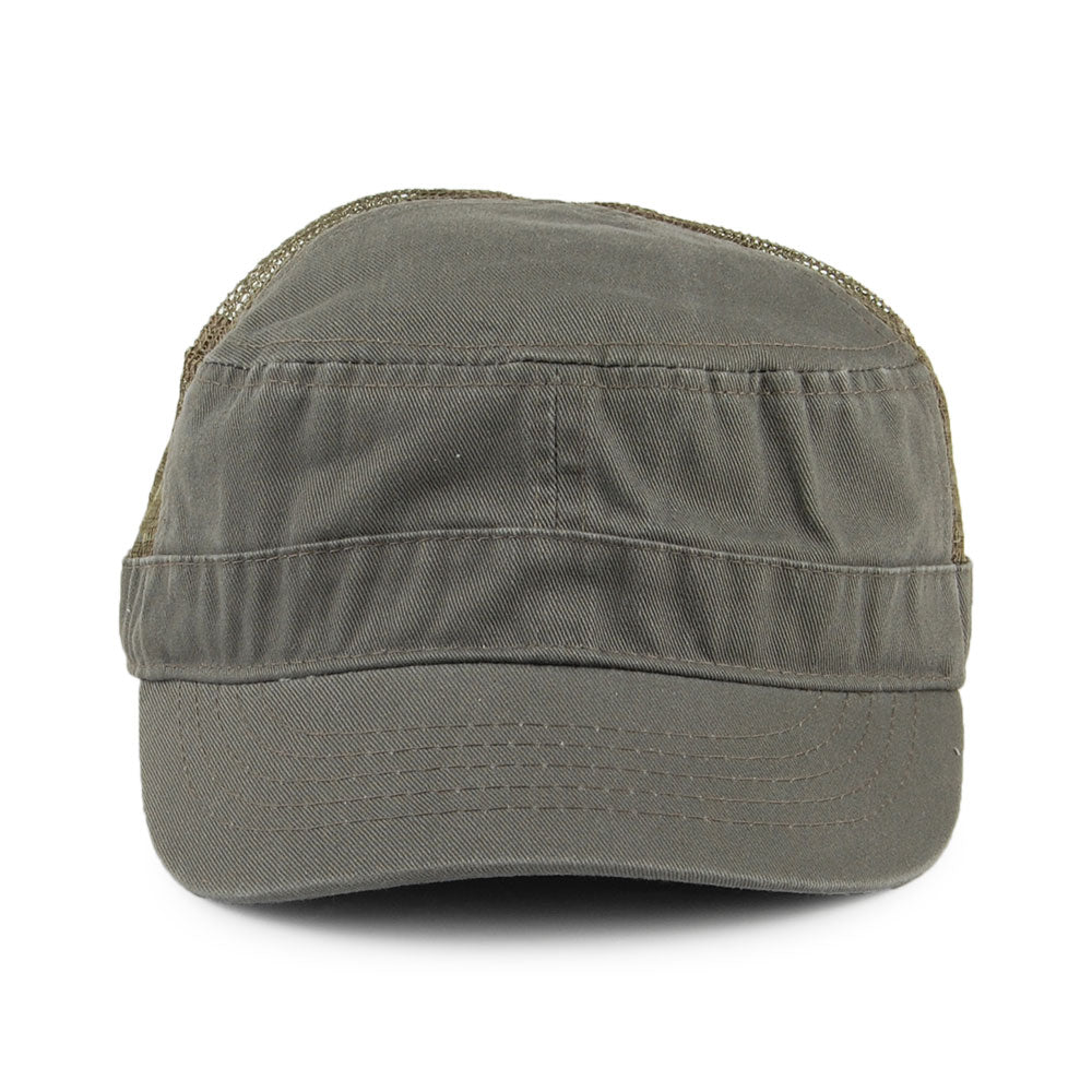 Dorfman Pacific Hats Oak Mesh Cotton Cadet Cap - Olive