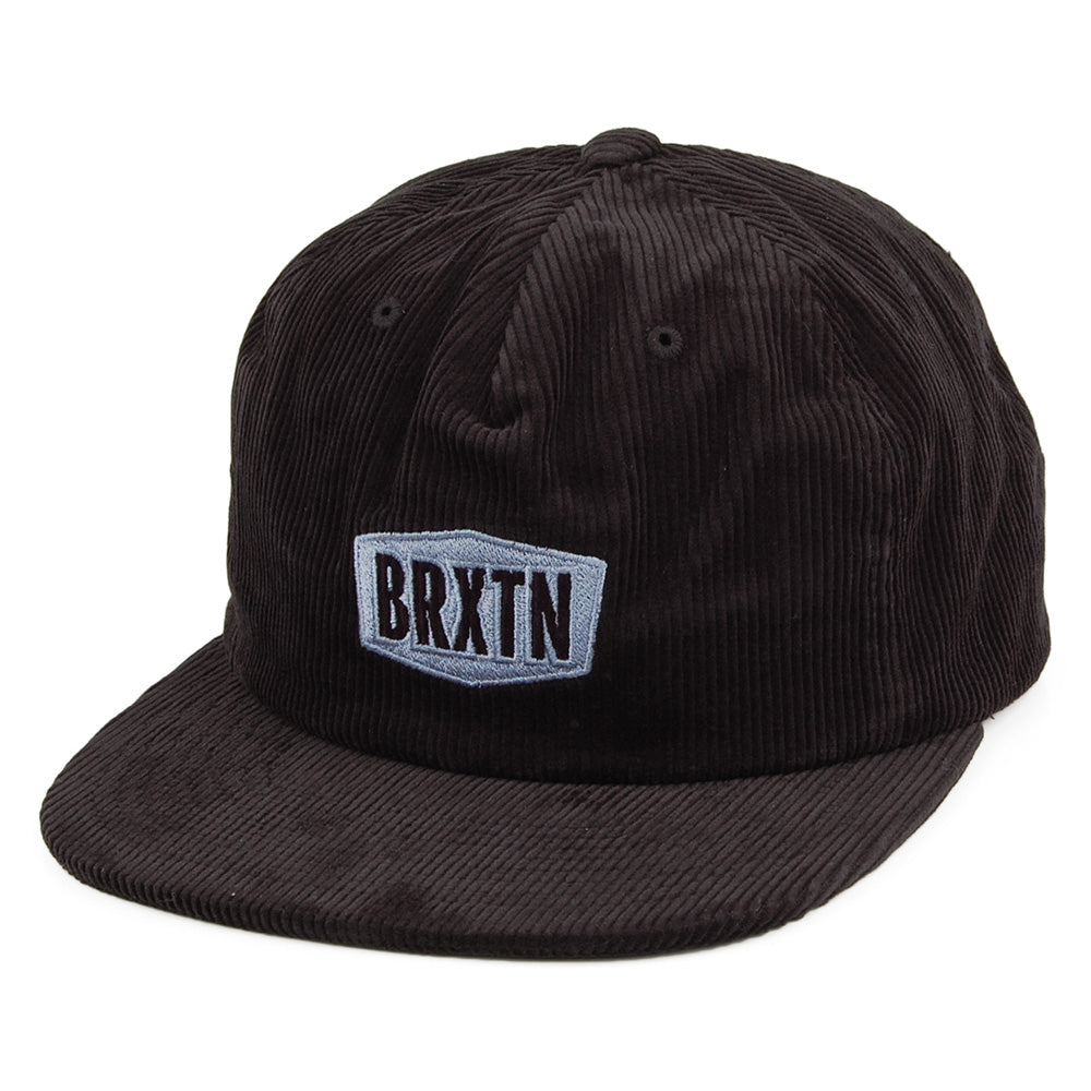 Brixton Hats Malt MP Corduroy Snapback Cap - Black