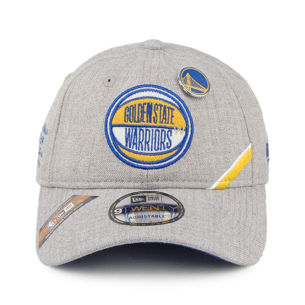 New Era 9TWENTY Golden State Warriors Baseball Cap - NBA Draft - Heather Grey