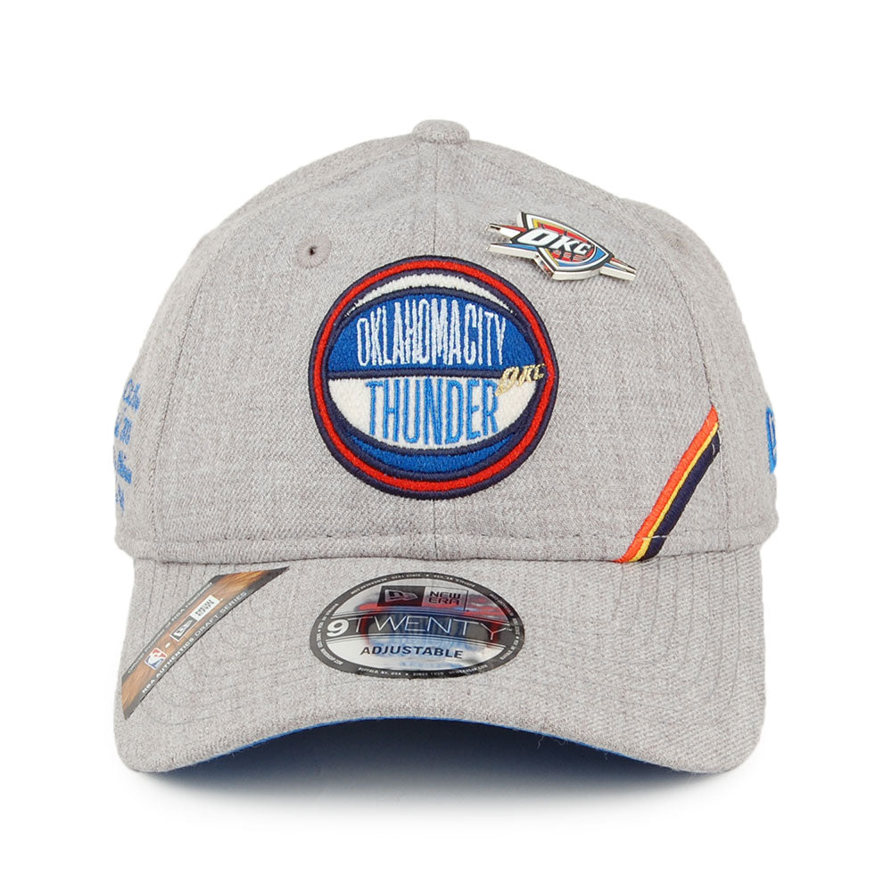 New Era 9TWENTY Oklahoma City Thunder Baseball Cap - NBA Draft - Heather Grey