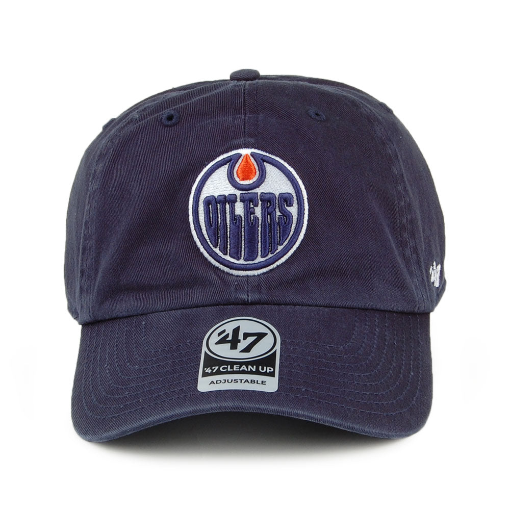 47 Brand Edmonton Oilers Baseball Cap - NHL Clean Up - Navy Blue