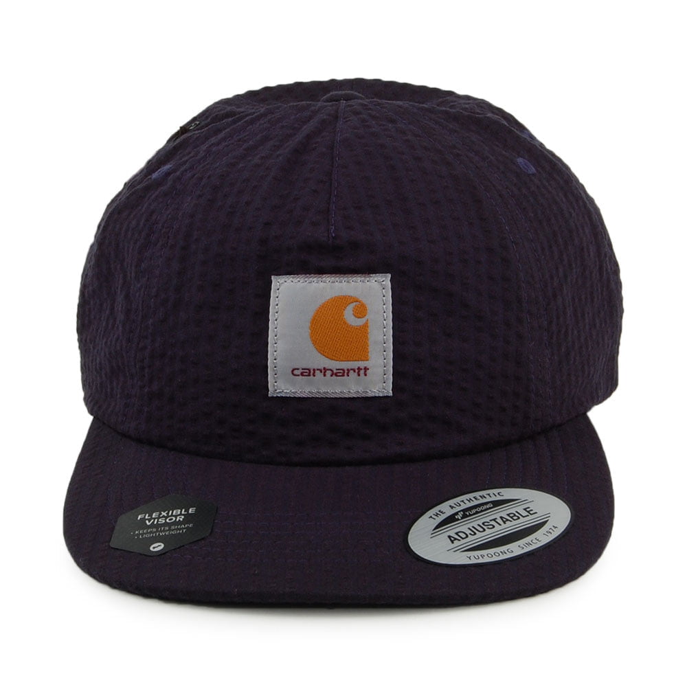 Carhartt WIP Hats Southfield Cotton Seersucker Strapback Cap - Navy Blue