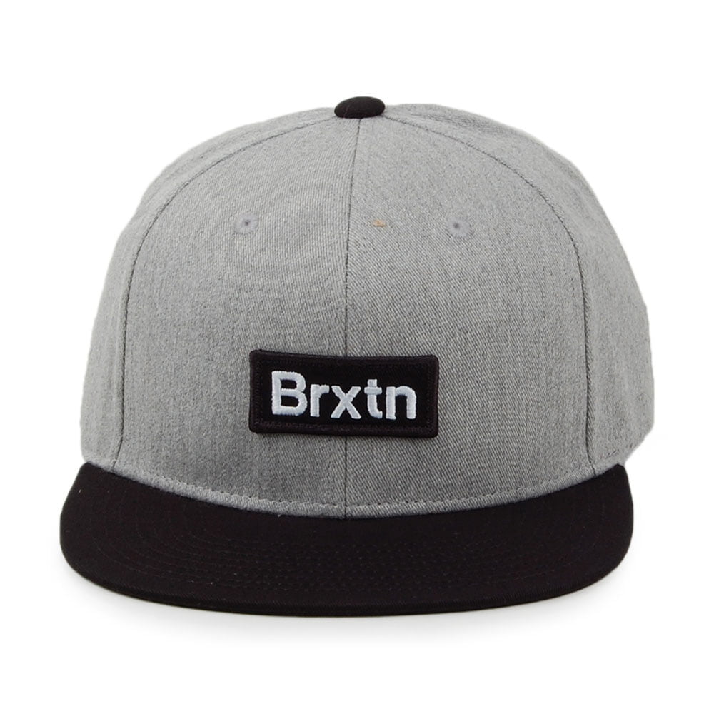 Brixton Hats Gate III Medium Profile Snapback Cap - Grey-Black