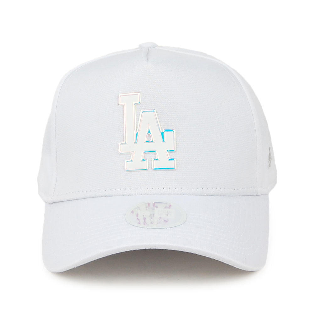 New Era Womens L.A. Dodgers A-Frame Baseball Cap - MLB Iridescent Logo - White