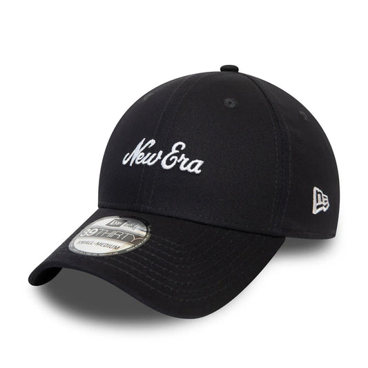 New Era 39THIRTY Baseball Cap - Cursive Logo - Navy Blue