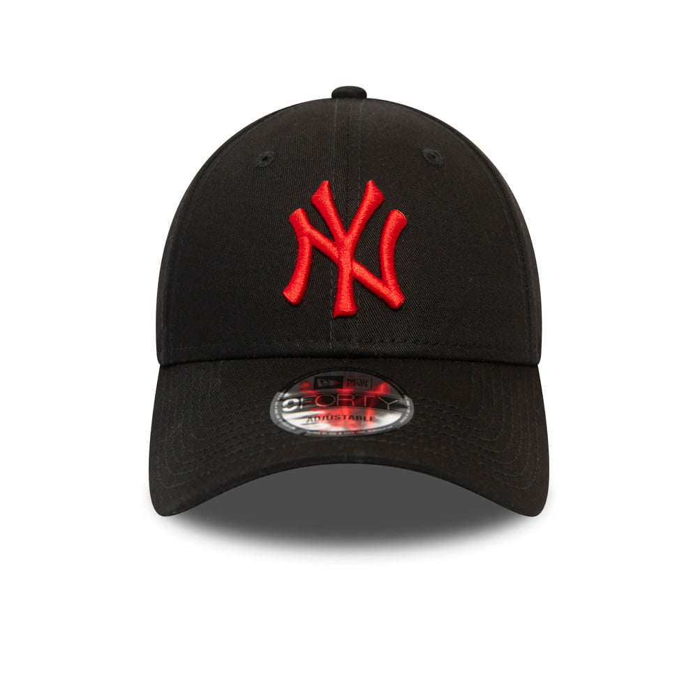 New Era 9FORTY New York Yankees Baseball Cap - MLB League Essential - Black-Red