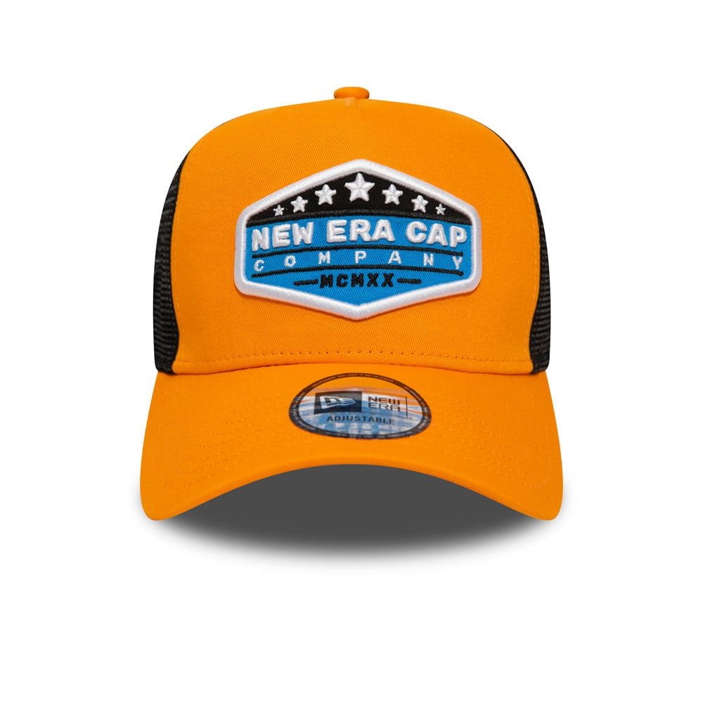 New Era Star Patch Trucker Cap - Orange