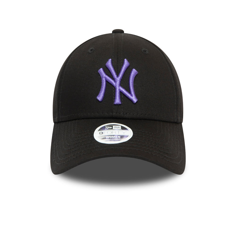 New Era Womens 9FORTY New York Yankees Baseball Cap - MLB League Essential XX - Black-Purple