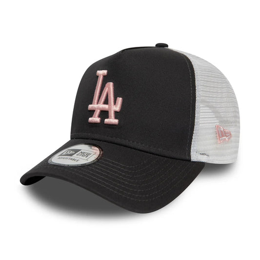 New Era L.A. Dodgers Trucker Cap - MLB League Essential - Grey-Pink