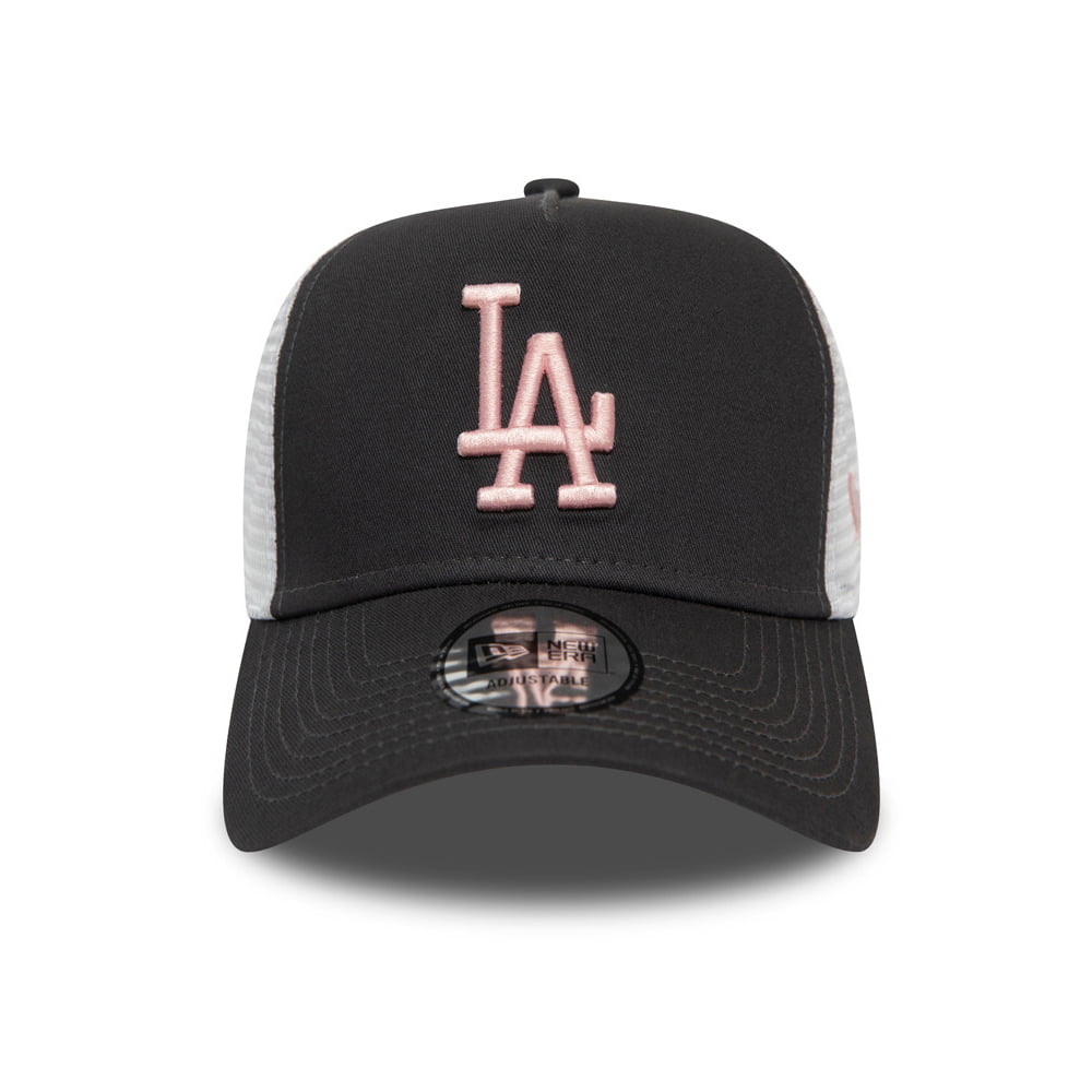 New Era L.A. Dodgers Trucker Cap - MLB League Essential - Grey-Pink