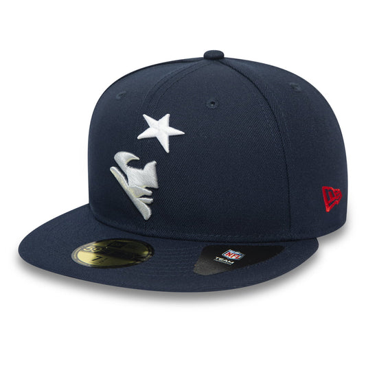 New Era 59FIFTY New England Patriots Baseball Cap - NFL Team Tonal Shadow Logo - Navy Blue