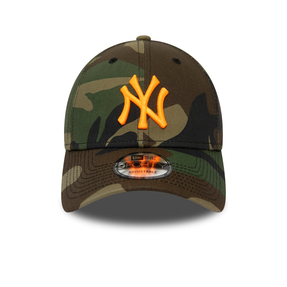 New Era 9FORTY New York Yankees Baseball Cap - MLB Camo Essential - Camouflage-Orange