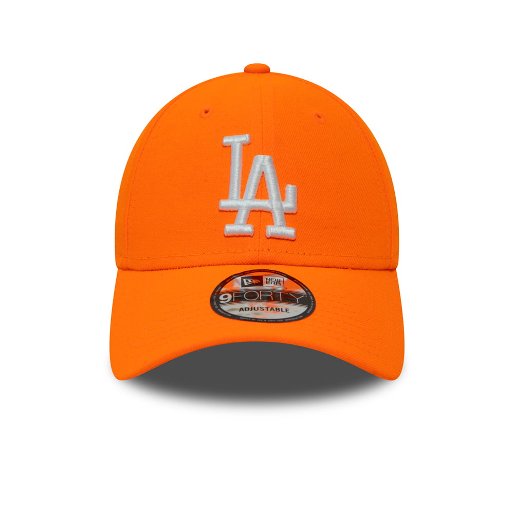 New Era 9FORTY L.A. Dodgers Baseball Cap - MLB League Essential Neon Pack - Neon Orange