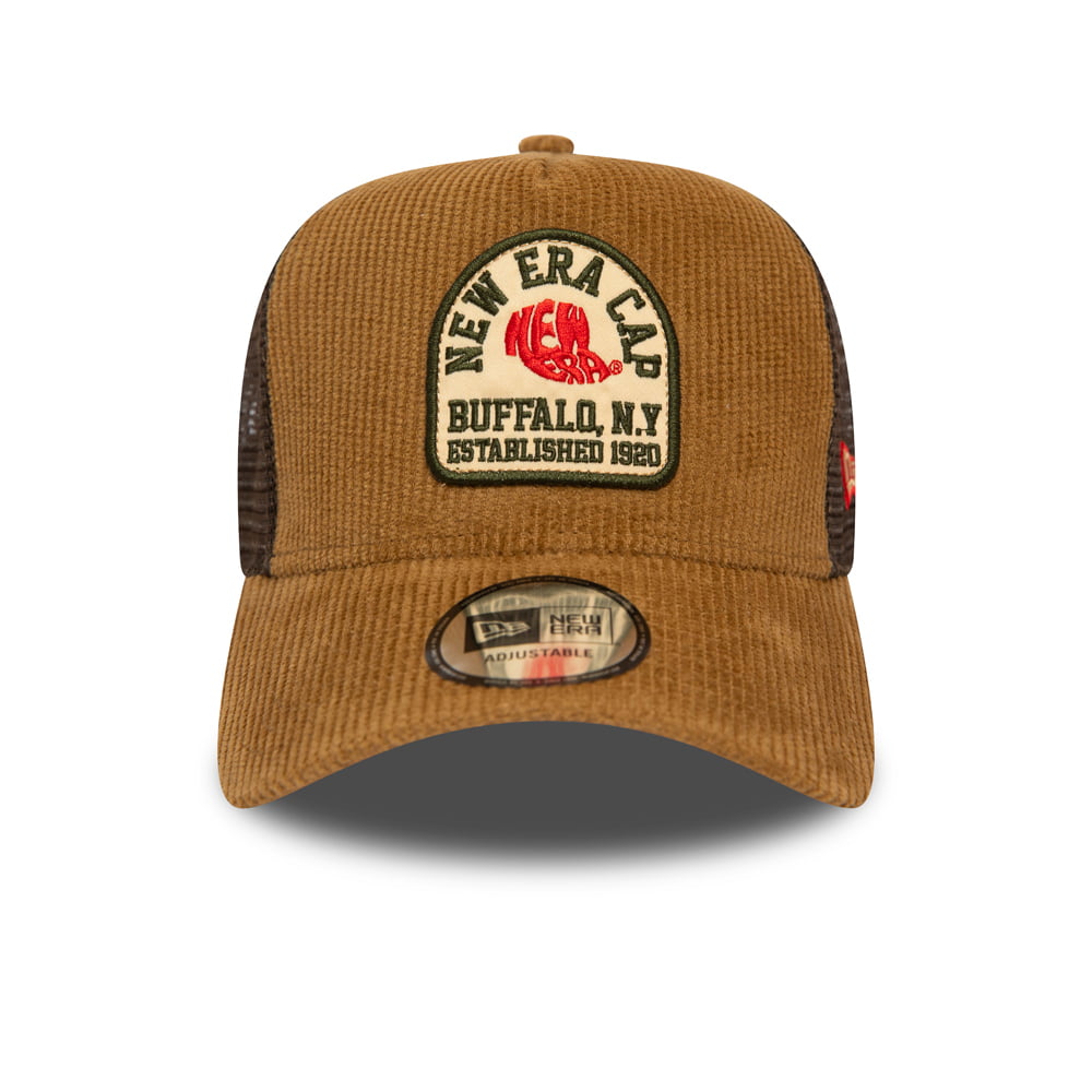 New Era Corduroy Trucker Cap - Fabric Patch - Light Brown