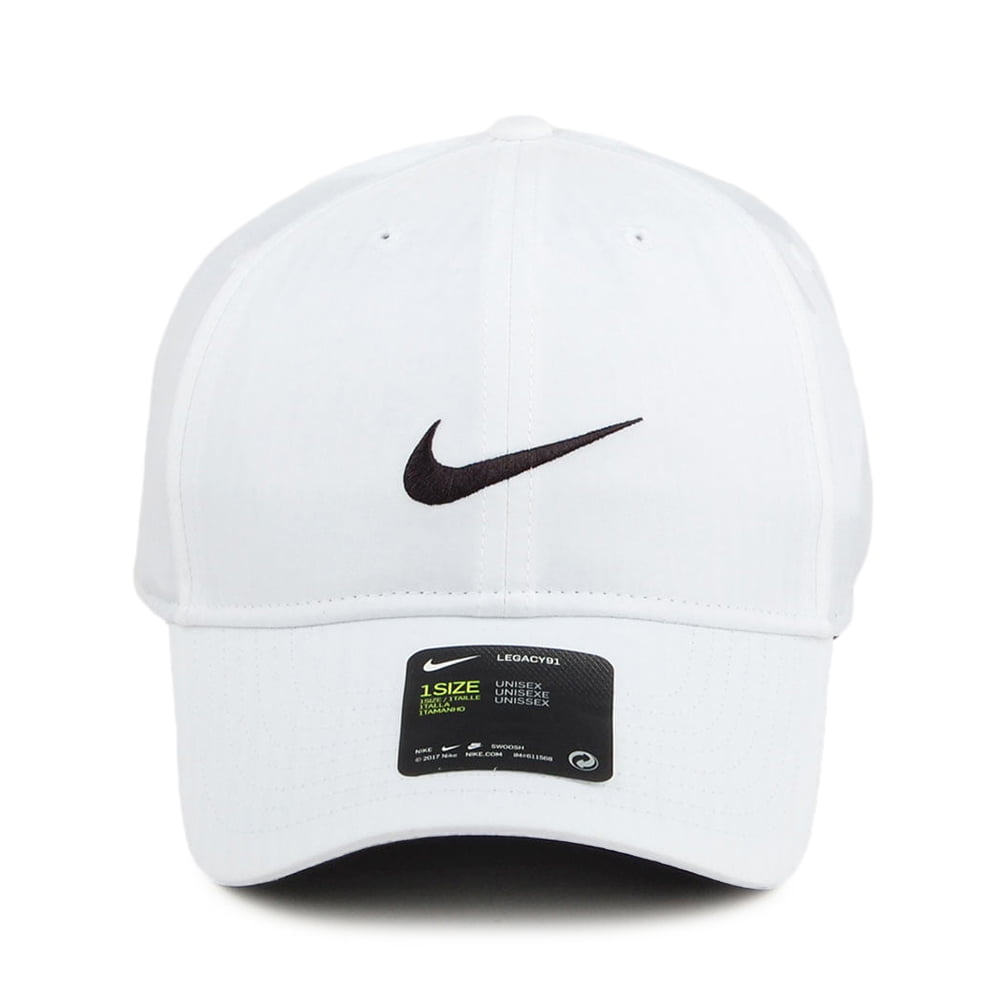 Nike Golf Hats Legacy 91 Tech Tonal Stripes Baseball Cap - White