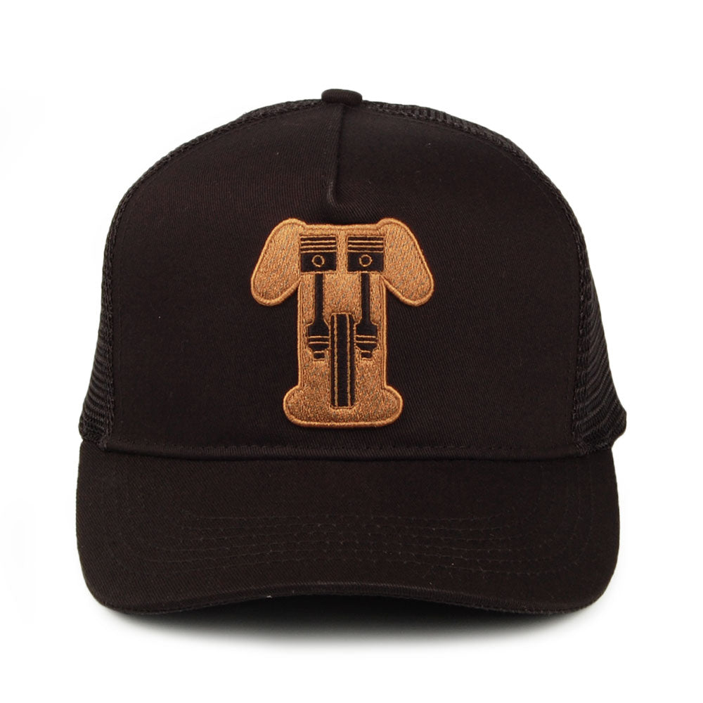 Triumph Motorcycles Kerosene Vintage Logo Trucker Cap - Black-Gold