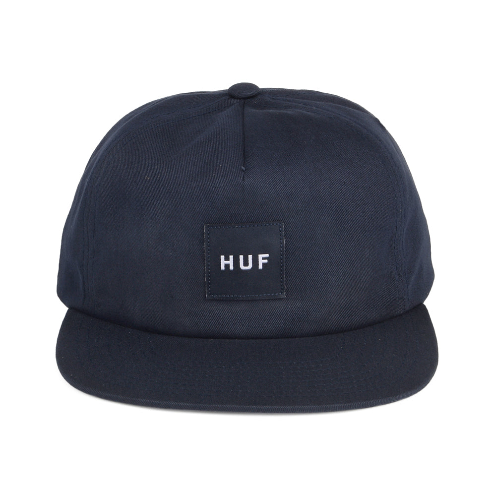 HUF Box Logo Unstructured Snapback Cap - Navy Blue