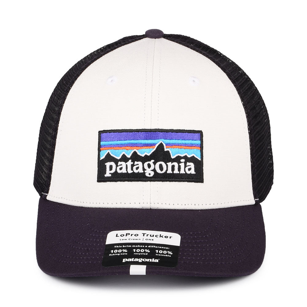 Patagonia Hats P-6 Logo Organic Cotton LoPro Trucker Cap - White-Purple