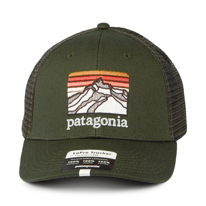 Patagonia Hats Line Logo Ridge Organic Cotton Canvas LoPro Trucker Cap - Forest