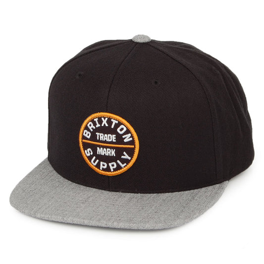 Brixton Hats Oath IV Snapback Cap - Black-Grey