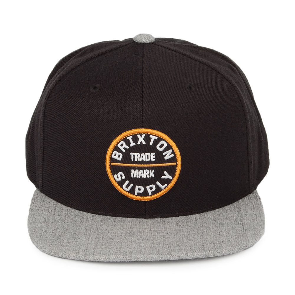 Brixton Hats Oath IV Snapback Cap - Black-Grey