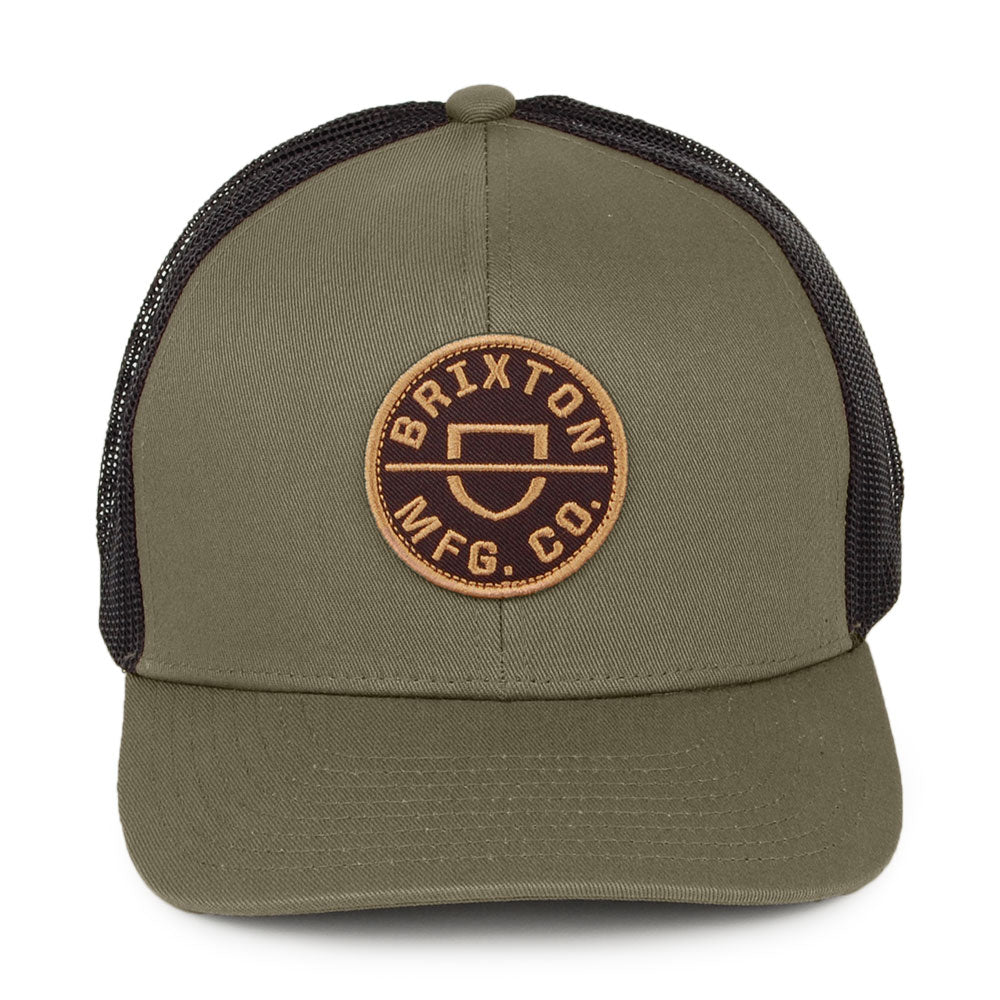 Brixton Hats Crest MP Mesh Trucker Cap - Olive-Black