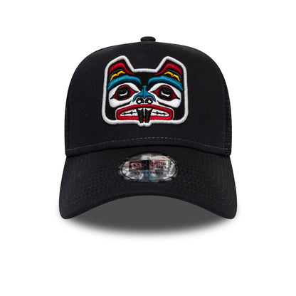 New Era Bear Tattoo Trucker Cap - Navy Blue