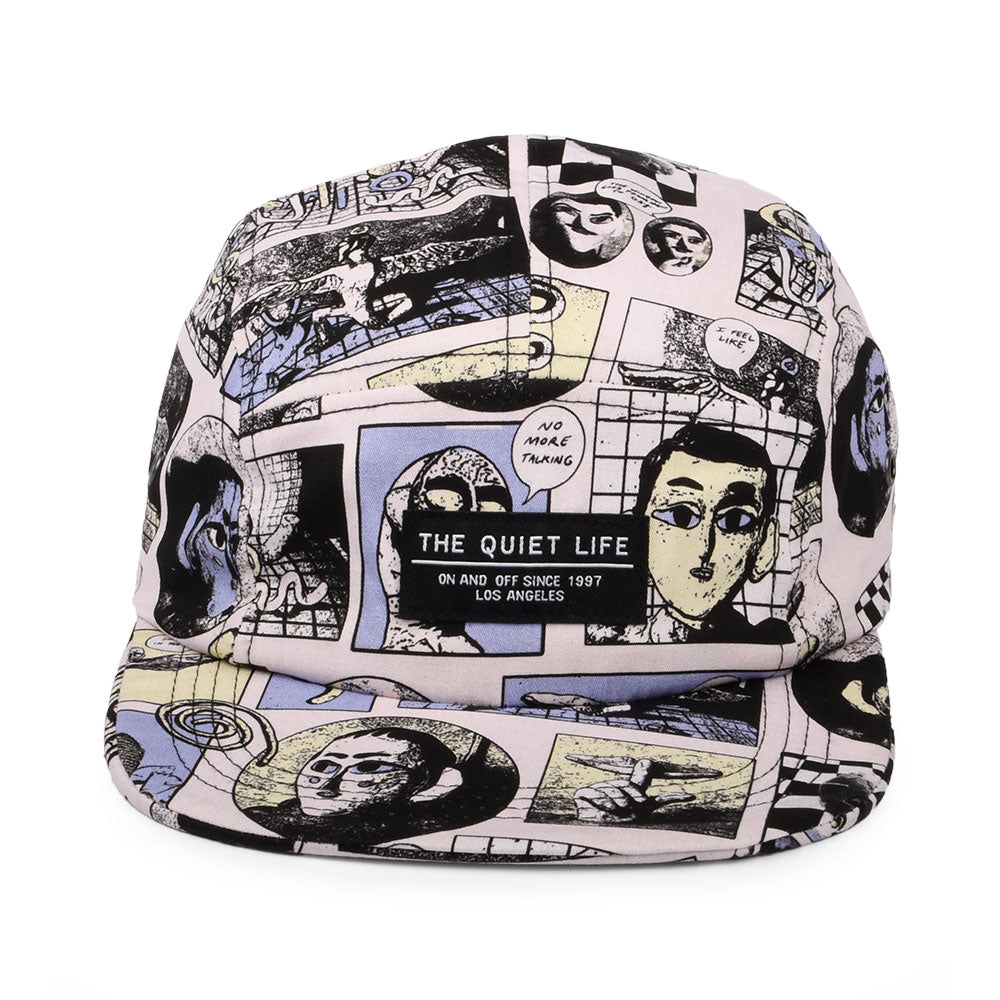 The Quiet Life Hats Marcus 5 Panel Cap - Cream-Multi