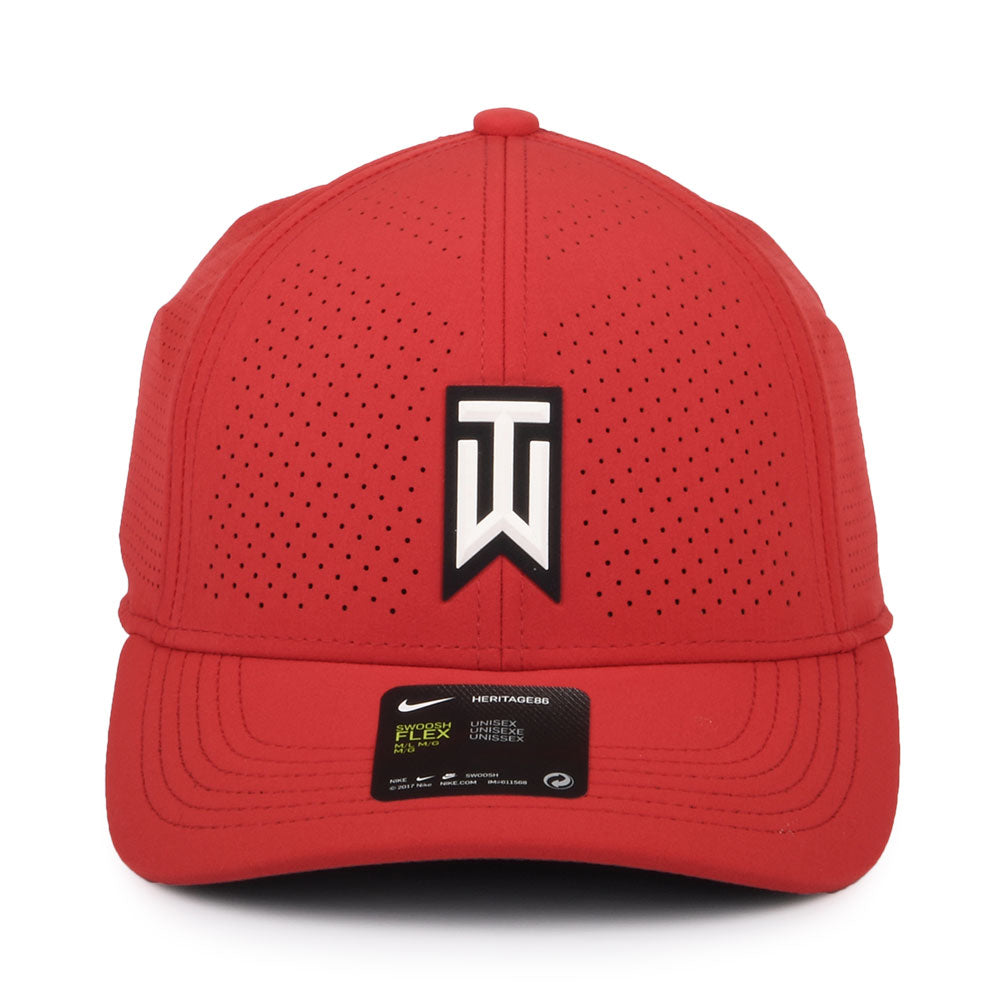 Nike Golf Hats Tiger Woods Aerobill H86 Perforated Baseball Cap - Red