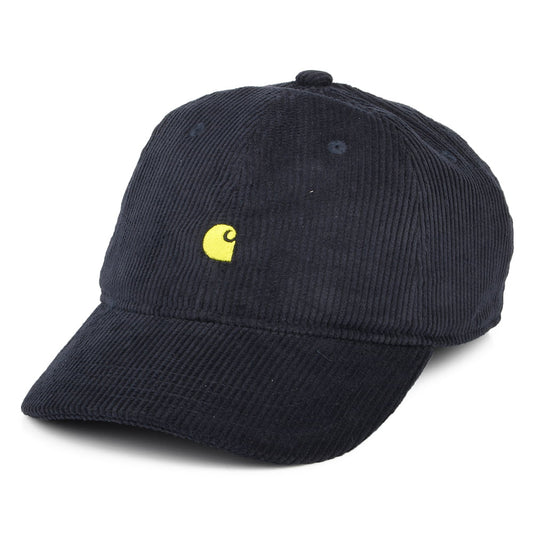 Carhartt WIP Hats Harlem Corduroy Baseball Cap - Dark Navy-Yellow