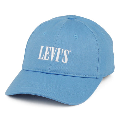 Levi's Hats Serif Logo Cotton Baseball Cap - Blue With Blank Tab