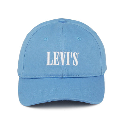 Levi's Hats Serif Logo Cotton Baseball Cap - Blue With Blank Tab