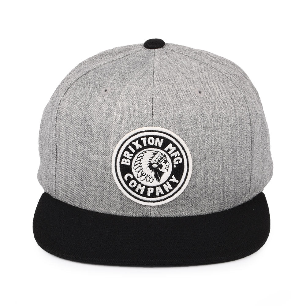 Brixton Hats Rival MP Snapback Cap - Heather Grey-Black