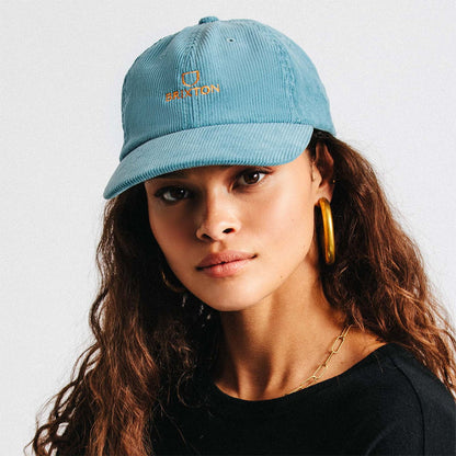 Brixton Hats Alpha LP Corduroy Baseball Cap - Light Blue