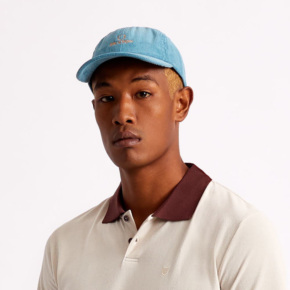 Brixton Hats Alpha LP Corduroy Baseball Cap - Light Blue