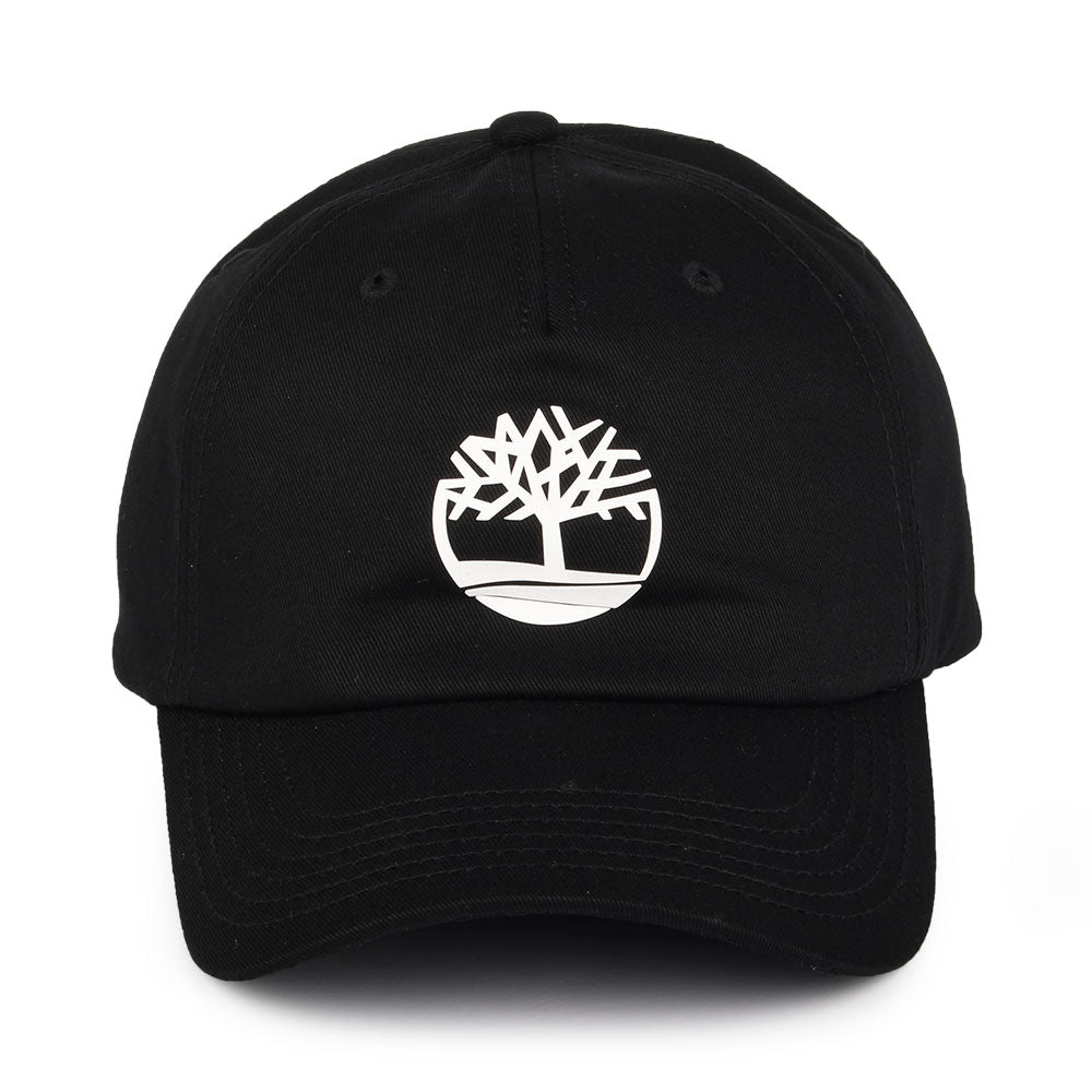 Timberland Hats Rubberized Logo Snapback Cap - Black