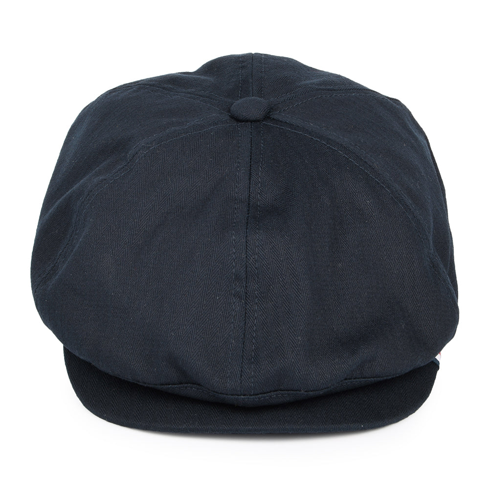 Tommy Hilfiger Hats Herringbone Cotton Newsboy Cap - Dark Navy